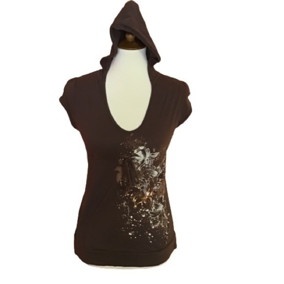 Authentic Original Vintage Style Tops - Y2K sexy hooded t shirt